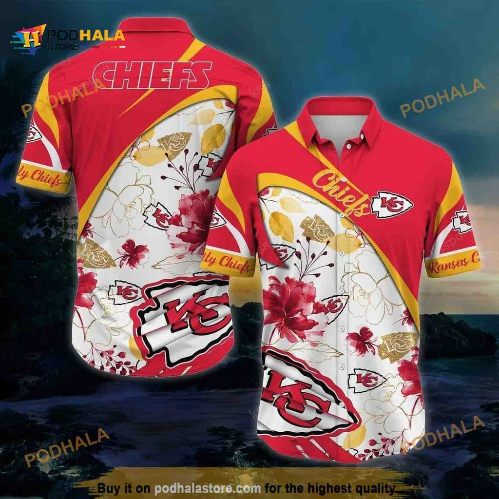 Kansas City Chiefs Tropical Shirt With Hibiscus Design
