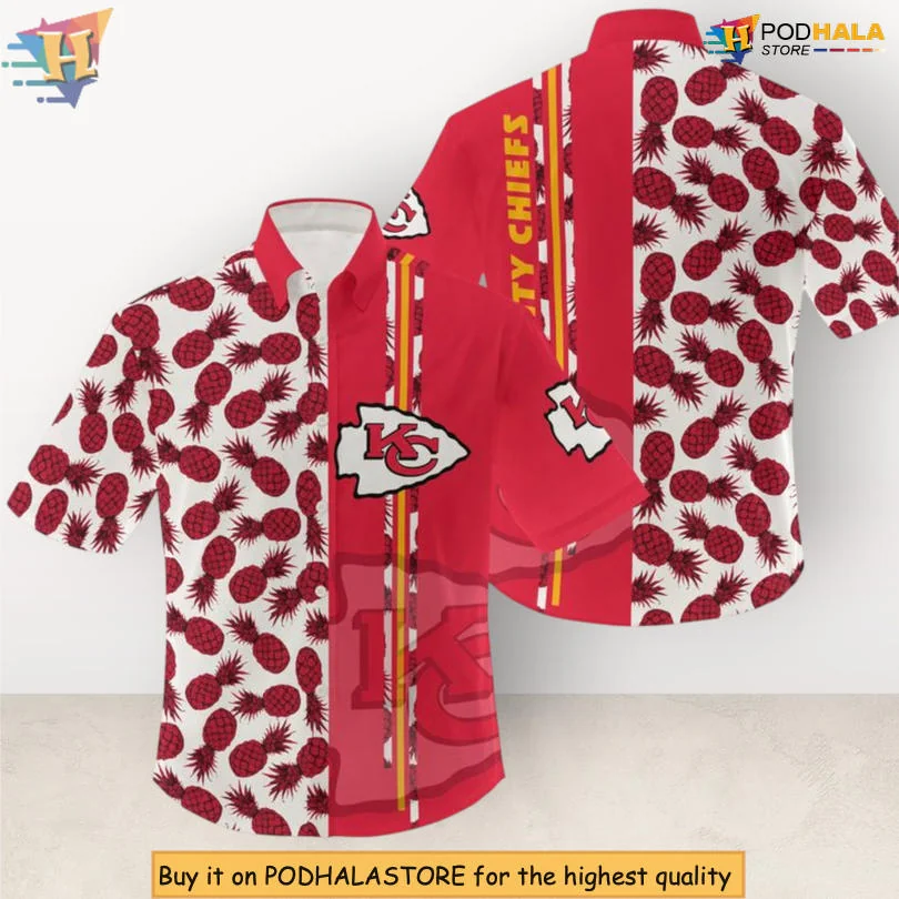 Kansas City Chiefs Tropical Shirt With Pineapple Motifs