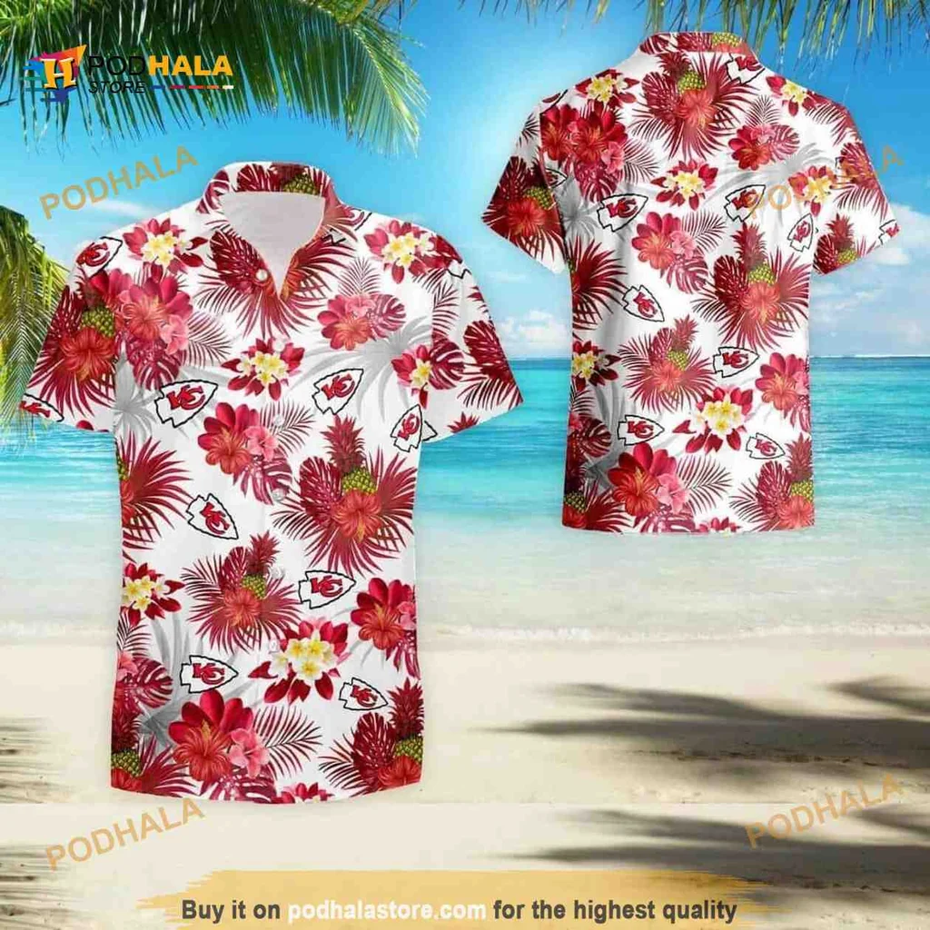 Kansas City Chiefs Tropical Shirt With Vibrant Flower Pattern