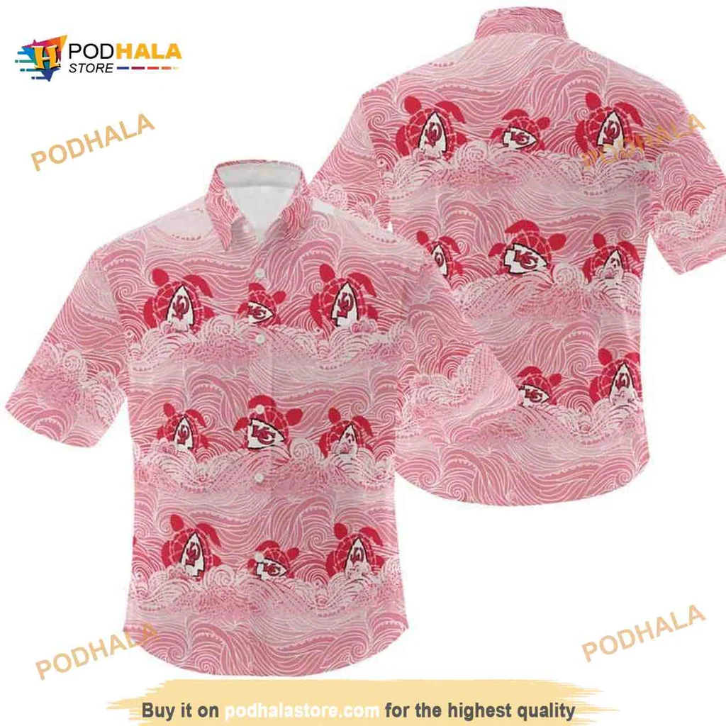 Kansas City Chiefs Turtle Pattern Hawaiian Shirt For Beach Lovers