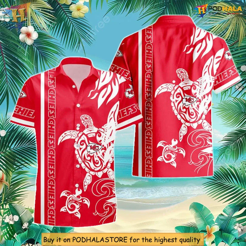 Kansas City Chiefs Turtle Pattern Hawaiian Shirt For Summer Fun