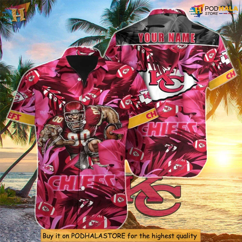 Kansas City Chiefs Warrior Hawaiian Shirt With Tropical Floral Design