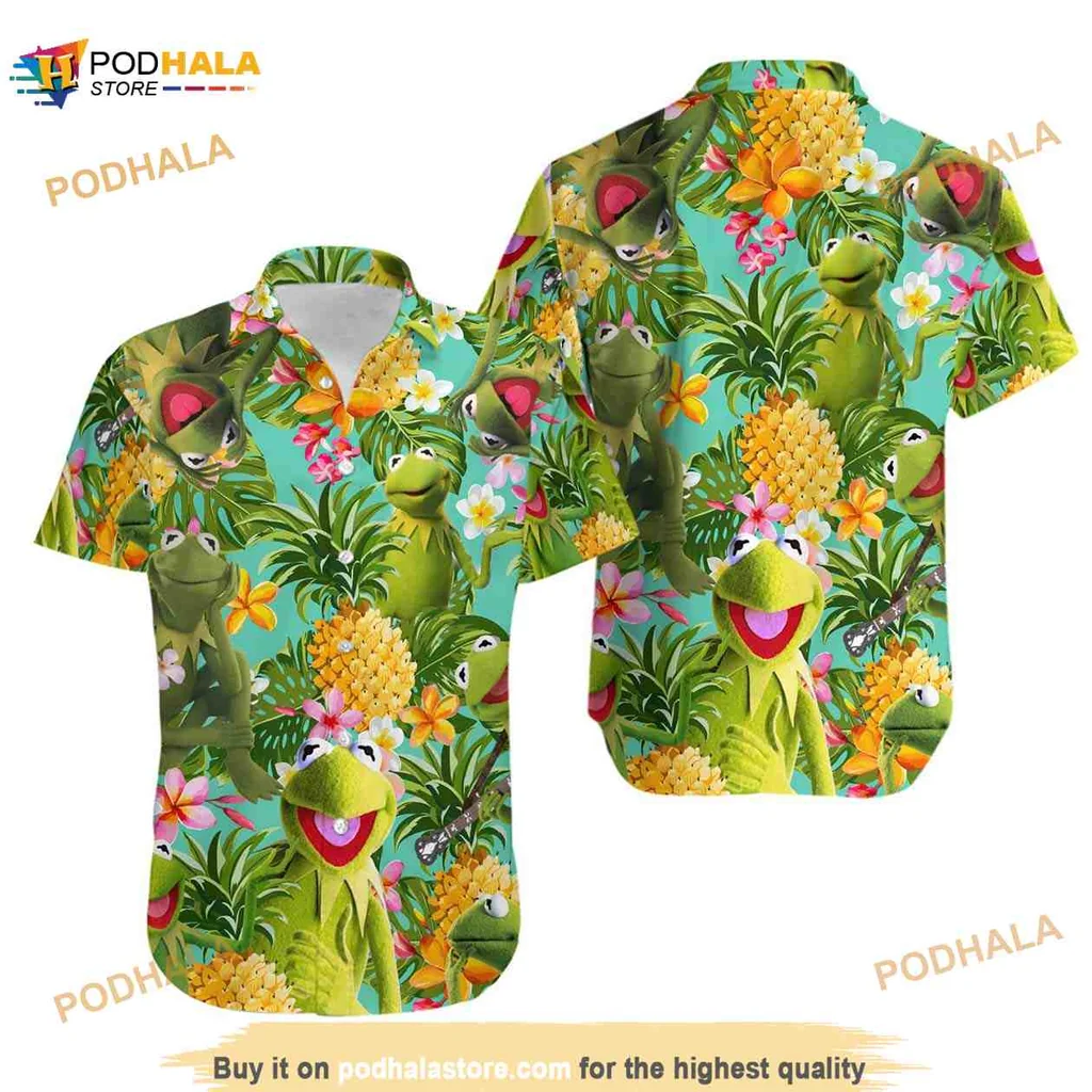 Kermit The Frog Tropical Aloha Shirt With Vibrant Tropical Design
