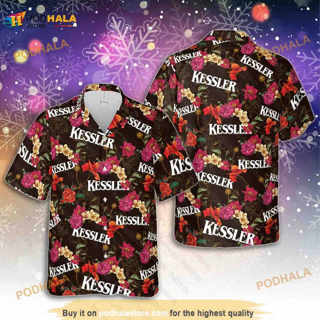 Kessler Whiskey Aloha Shirt, Vibrant Floral Hawaiian Shirt For Fun Gatherings