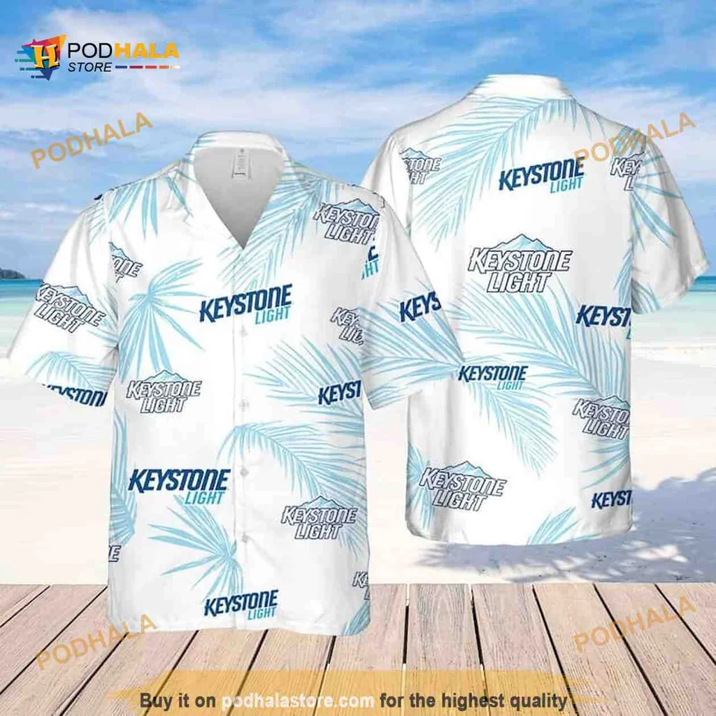 Keystone Light Palm Leaves Hawaiian Shirt For Beach Lovers