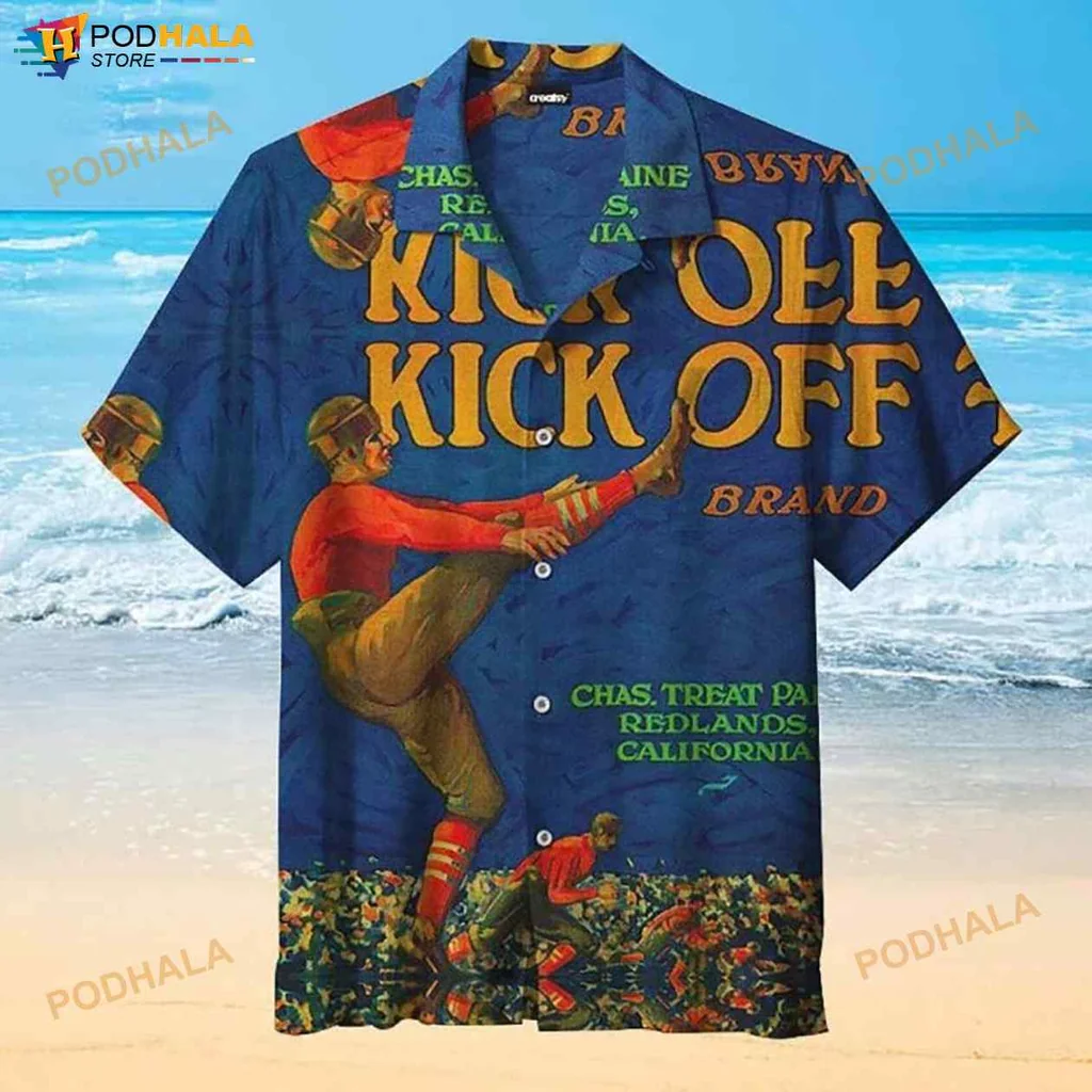 Kick Off Football Retro Hawaiian Shirt With Vintage Player Design