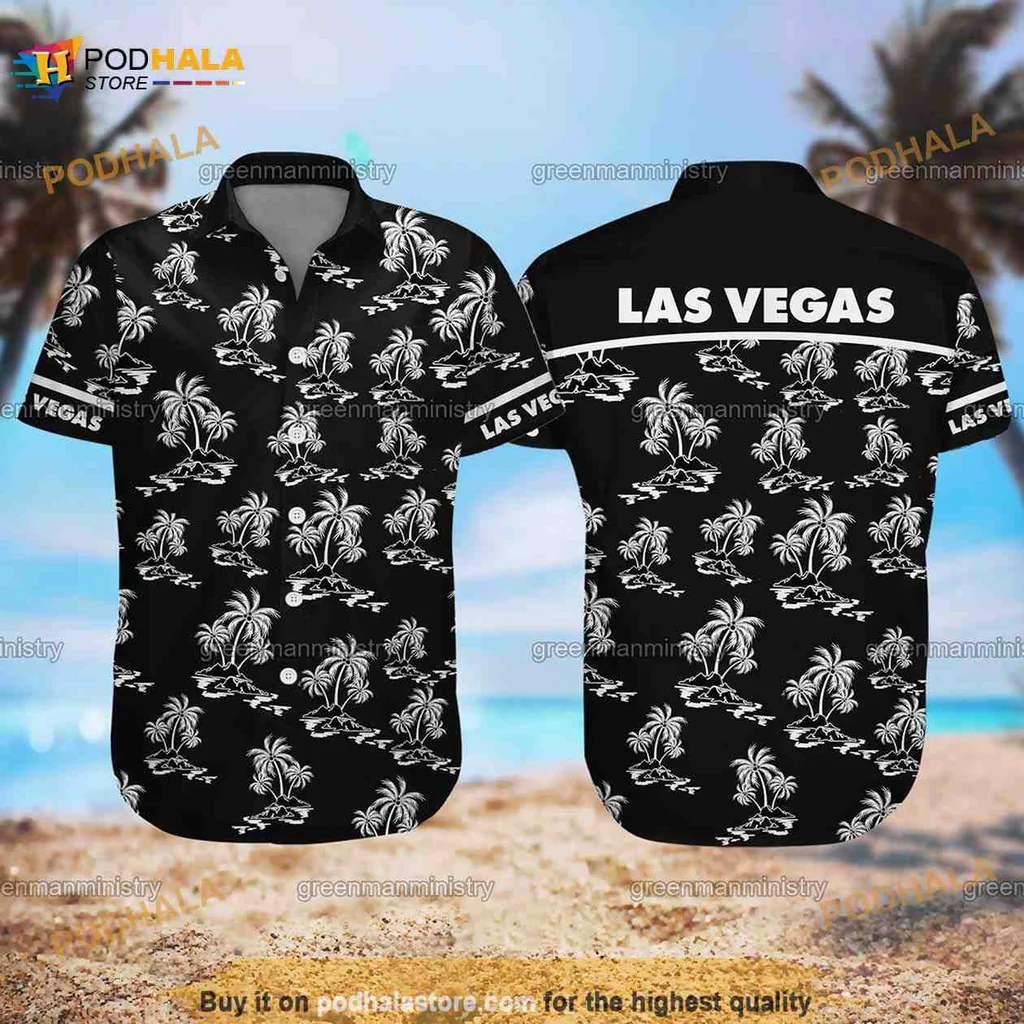 Las Vegas Palm Tree Hawaiian Shirt With Bold Las Vegas Design