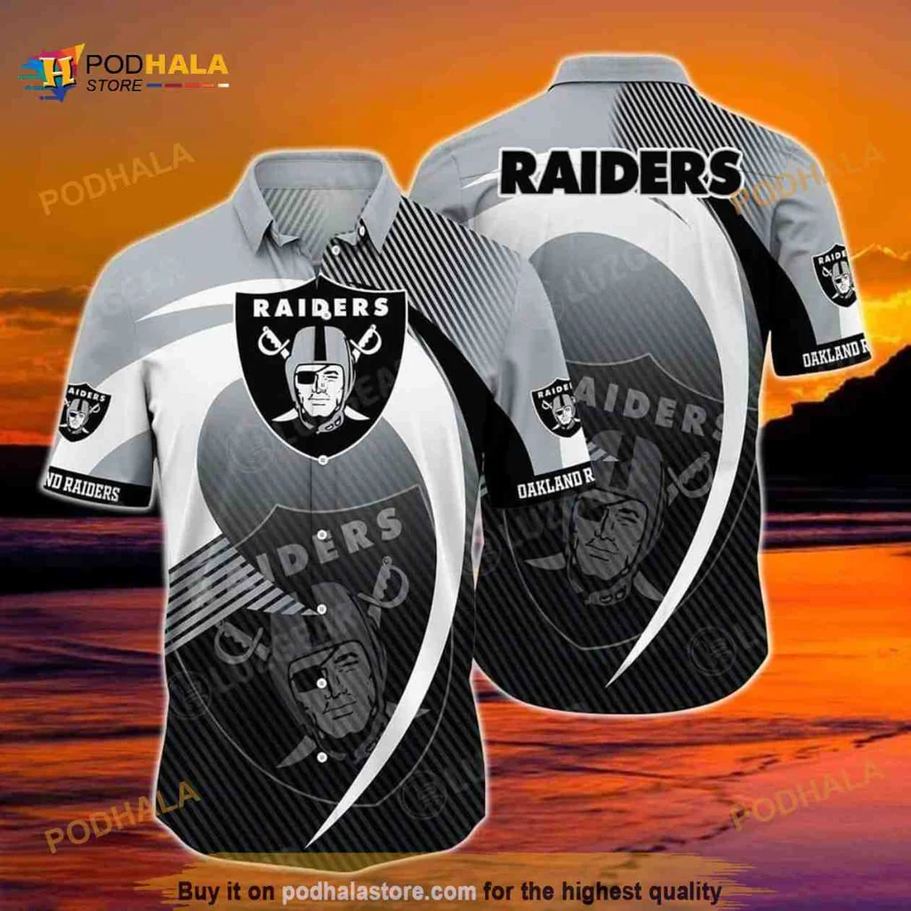 Las Vegas Raiders Aloha Shirt, Bold Raiders Logo And Design