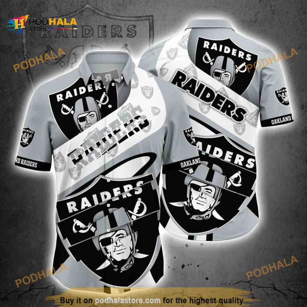 Las Vegas Raiders Aloha Shirt Featuring Bold Team Logo