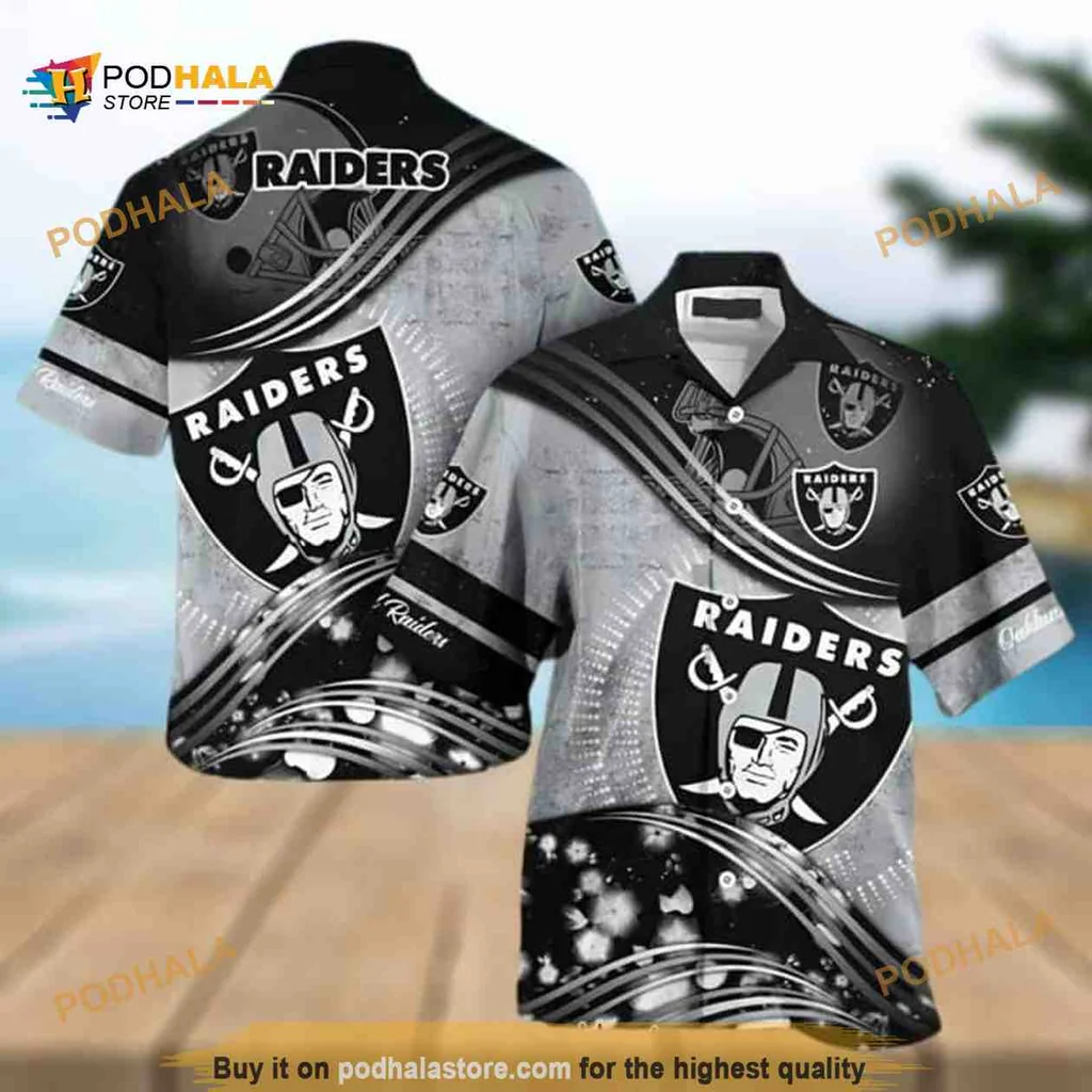 Las Vegas Raiders Aloha Shirt Featuring Bold Team Logo And Design