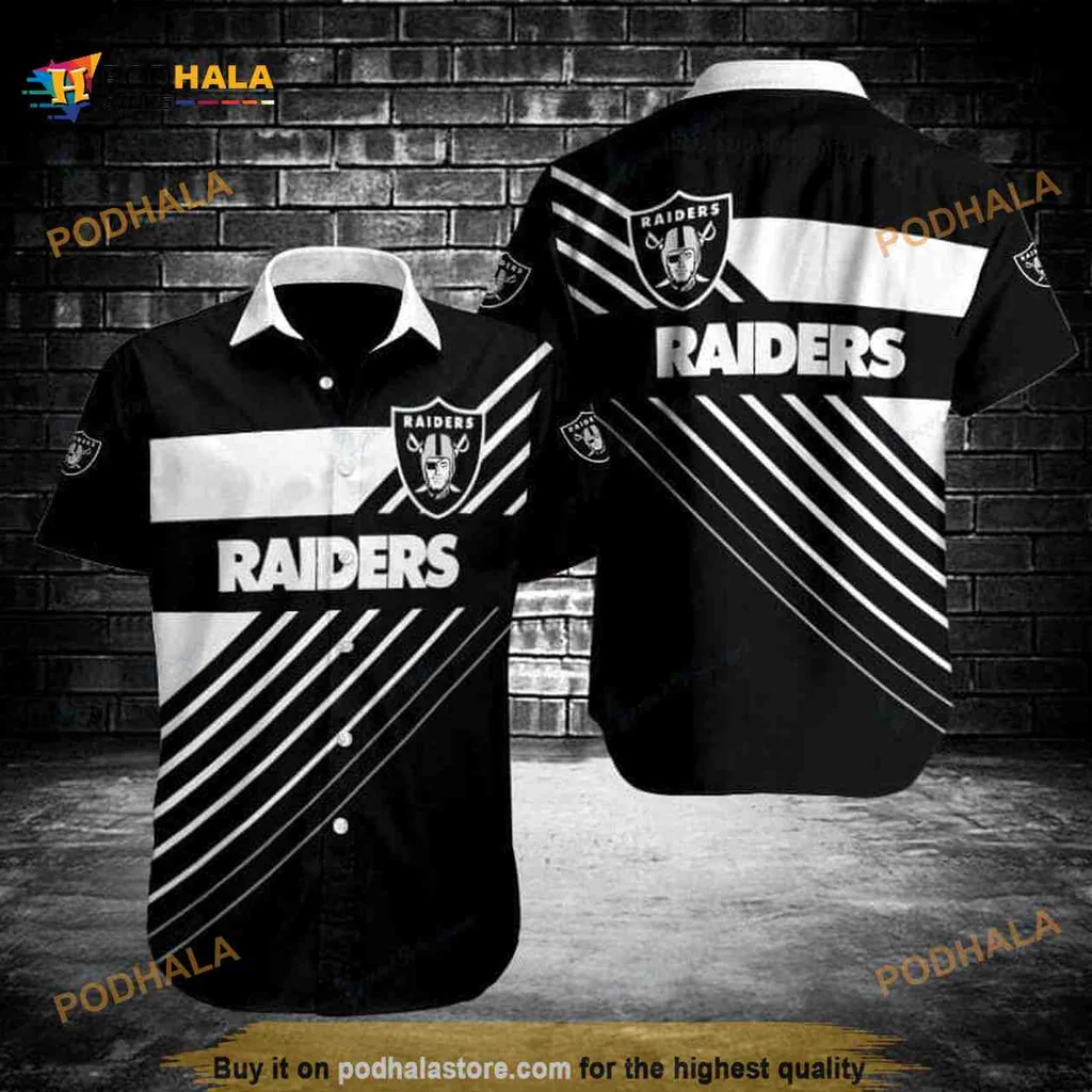 Las Vegas Raiders Aloha Shirt With Bold Team Branding