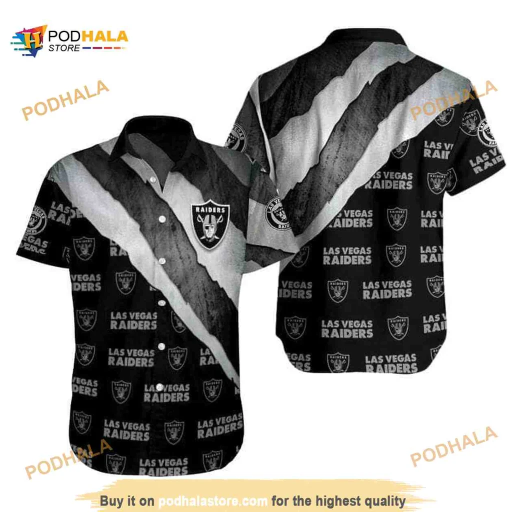 Las Vegas Raiders Aloha Shirt With Bold Team Logo For Fans