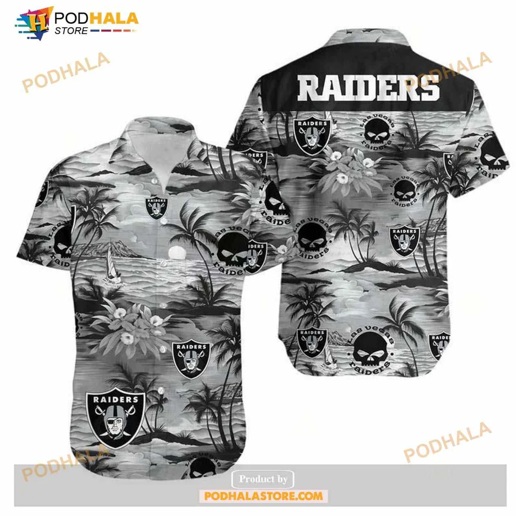Las Vegas Raiders Aloha Shirt With Tropical Graphic Print