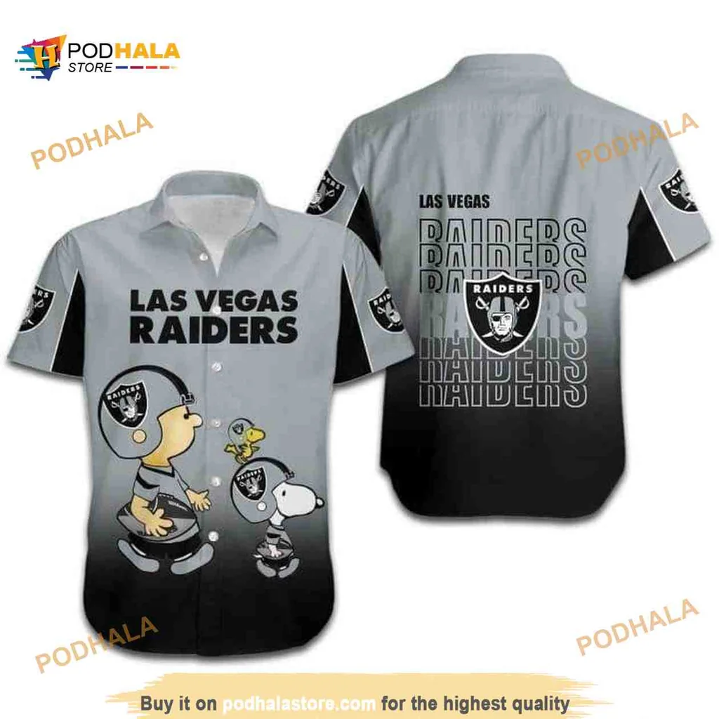Las Vegas Raiders Cartoon Dog Hawaiian Shirt With Football Design