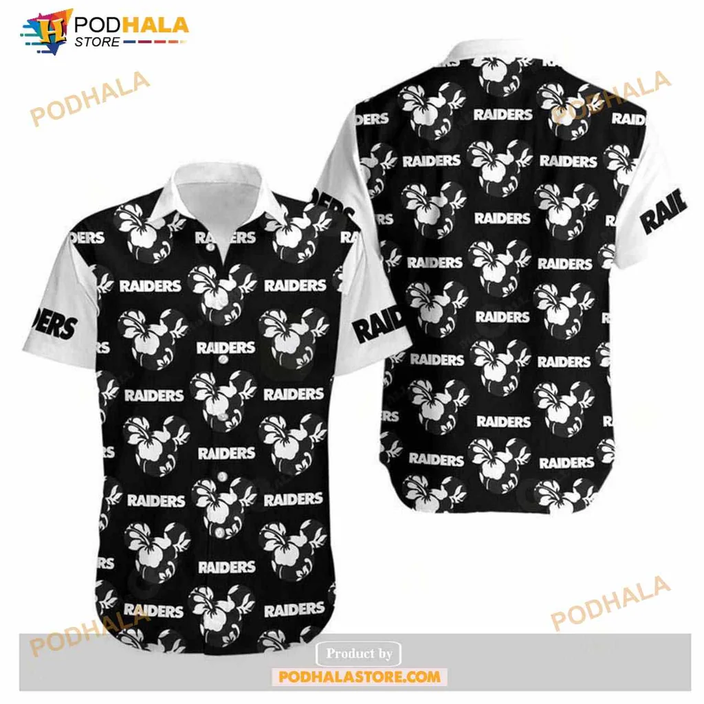 Las Vegas Raiders Floral Hawaiian Shirt With Bold Design