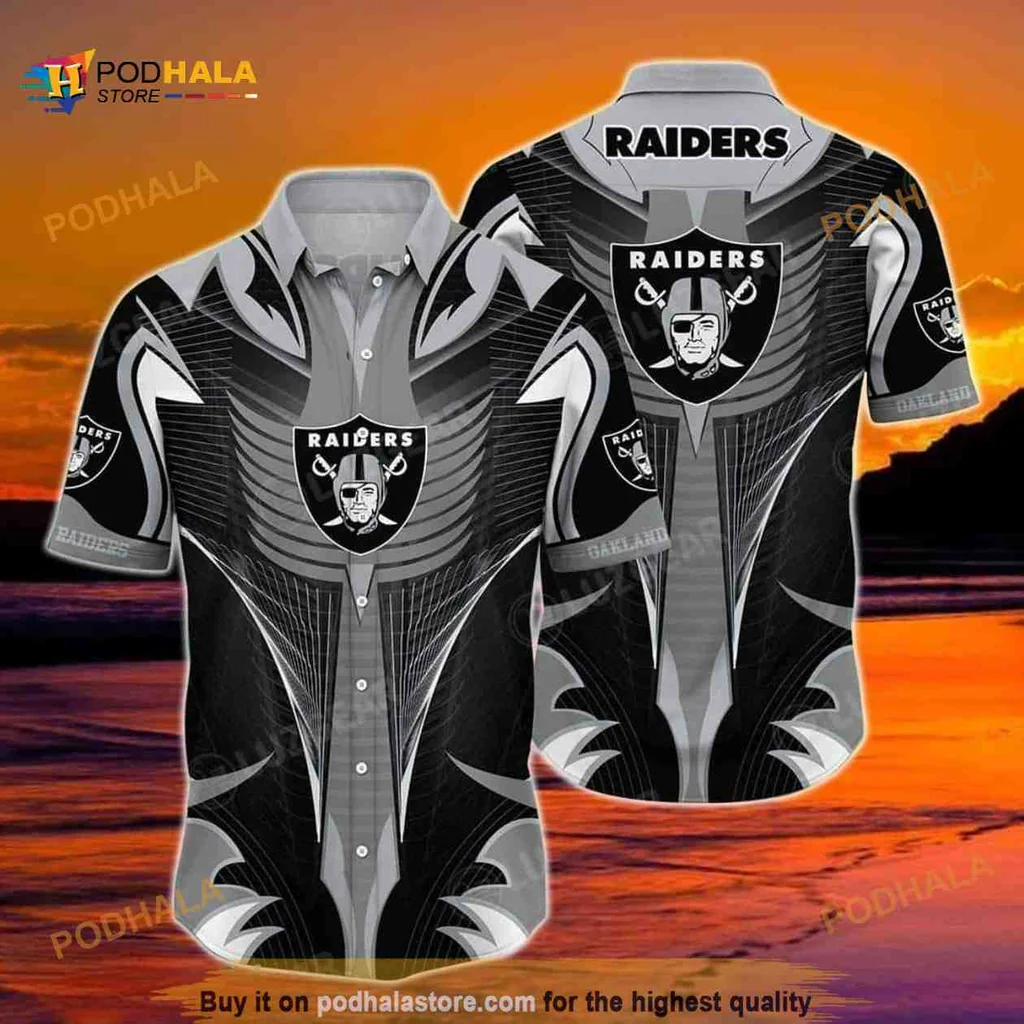 Las Vegas Raiders Hawaiian Shirt Featuring Bold Logo Design