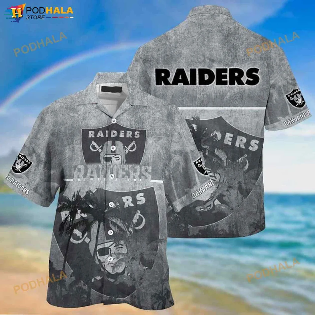 Las Vegas Raiders Hawaiian Shirt Featuring Bold Raider Mascot Design