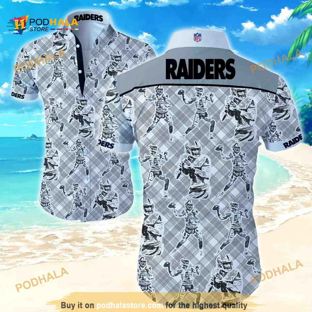 Las Vegas Raiders Hawaiian Shirt Featuring Football Players In Action