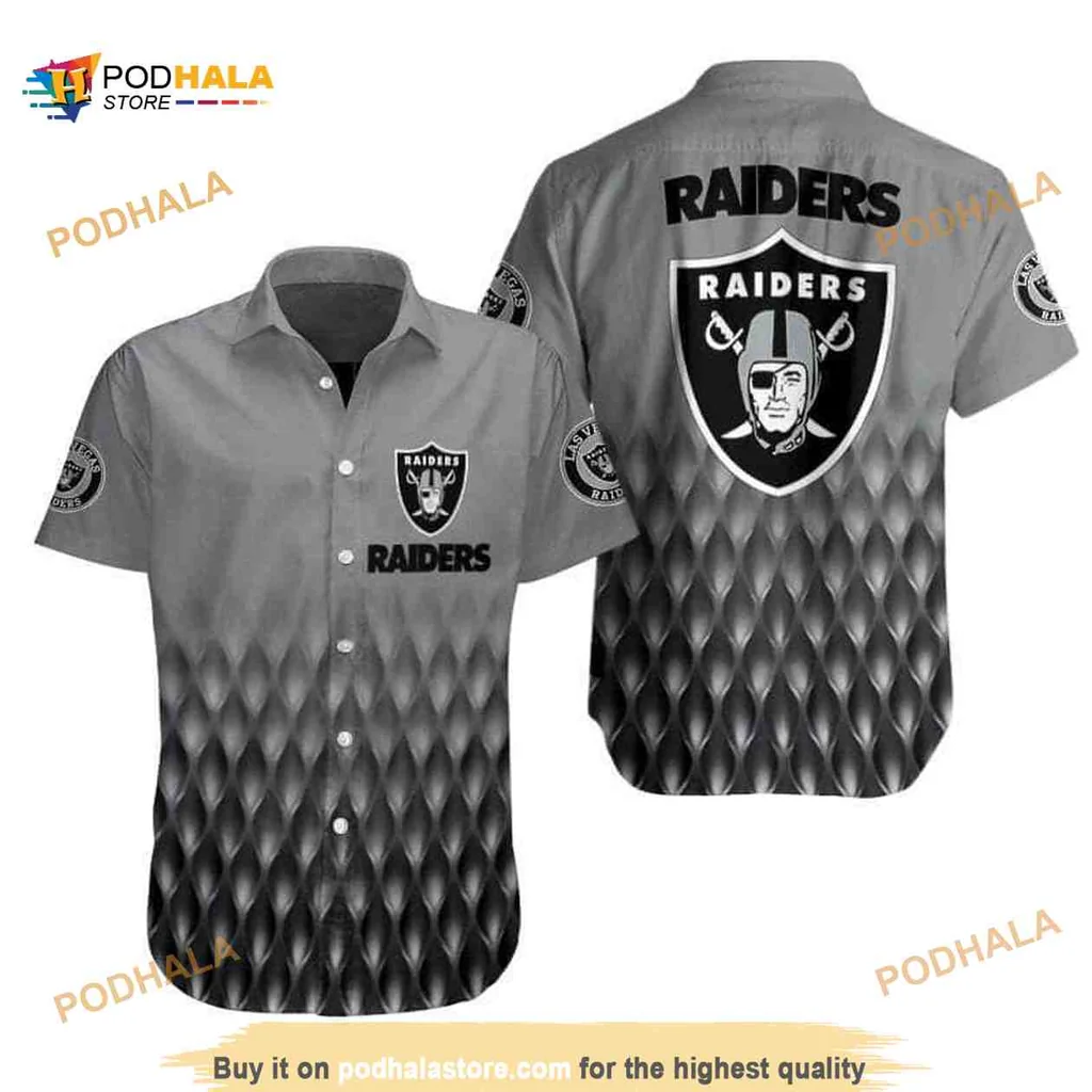 Las Vegas Raiders Hawaiian Shirt With Bold Logo And Gradient Design