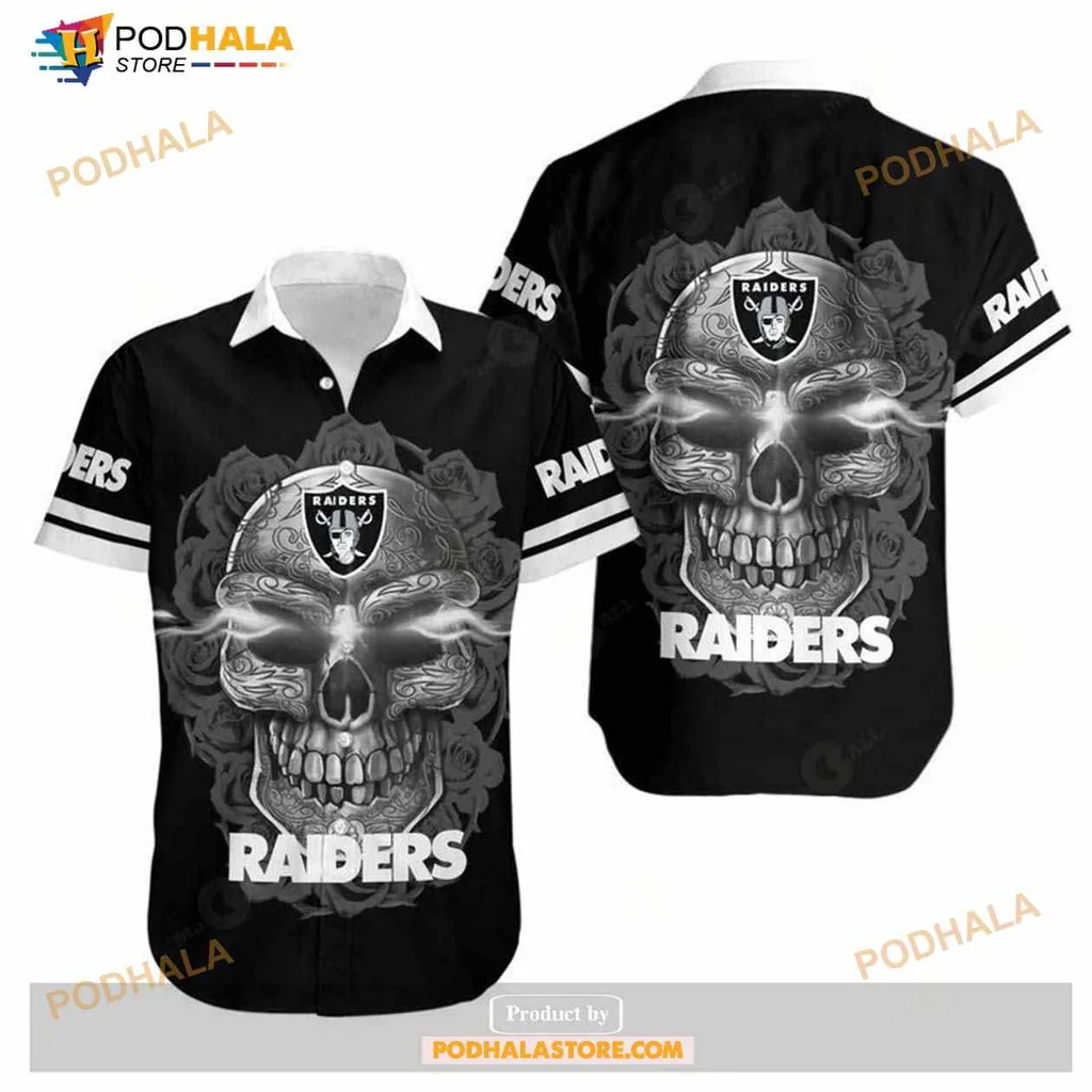 Las Vegas Raiders Sugar Skull Hawaiian Shirt With Bold Design