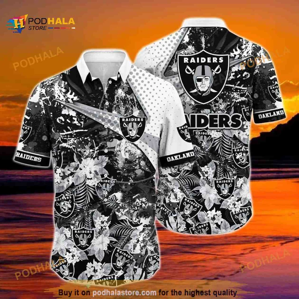 Las Vegas Raiders Tropical Hawaiian Shirt With Bold Logo And Tropical Design