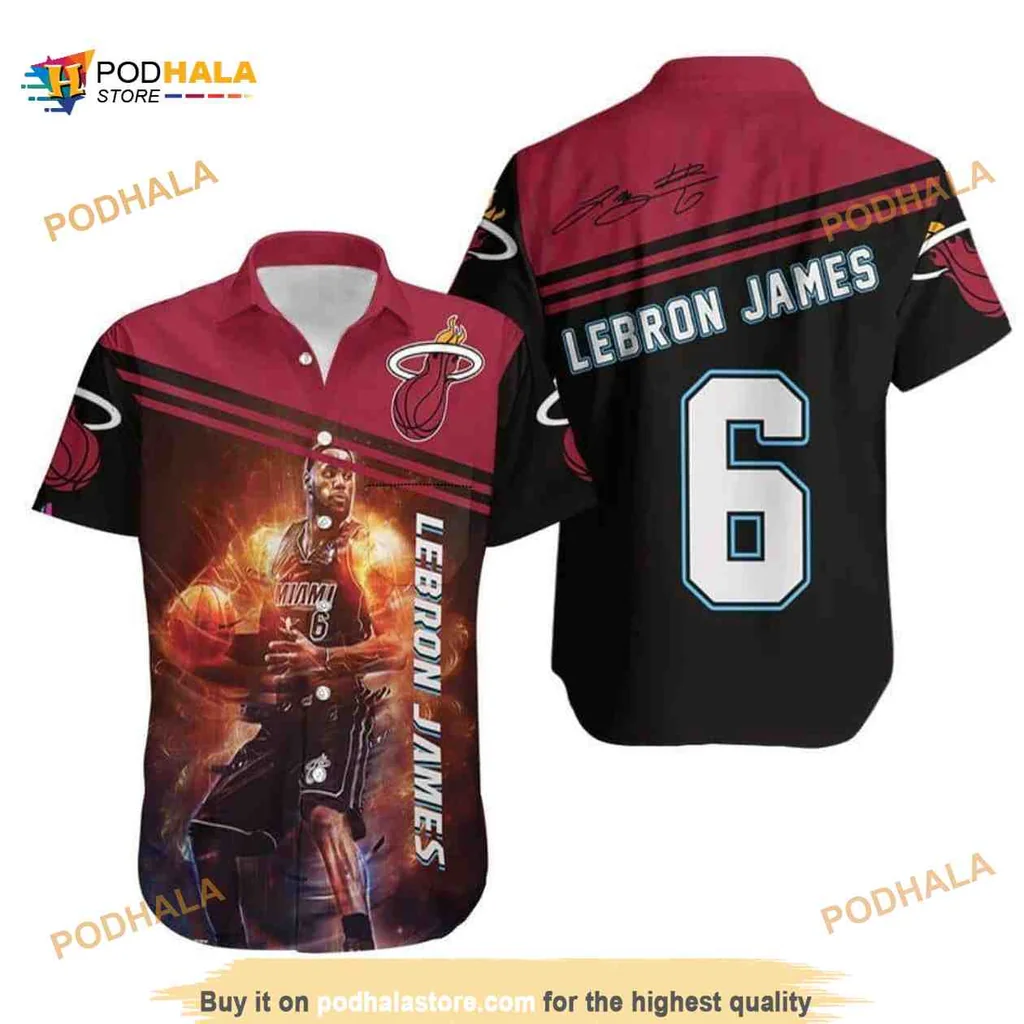 Lebron James Miami Heat Hawaiian Shirt For Basketball Fans