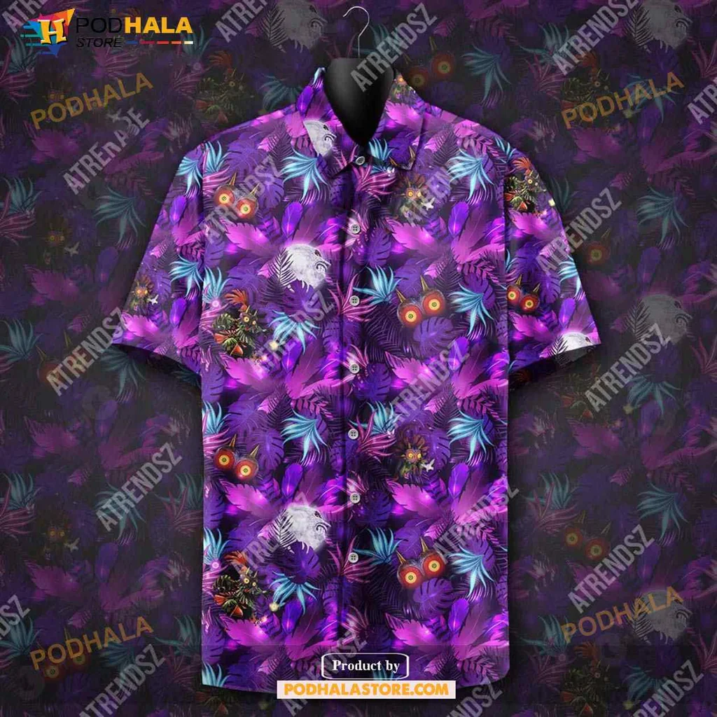 Legend Of Zelda Hawaiian Shirt Featuring Skull Kid And Majoras Mask