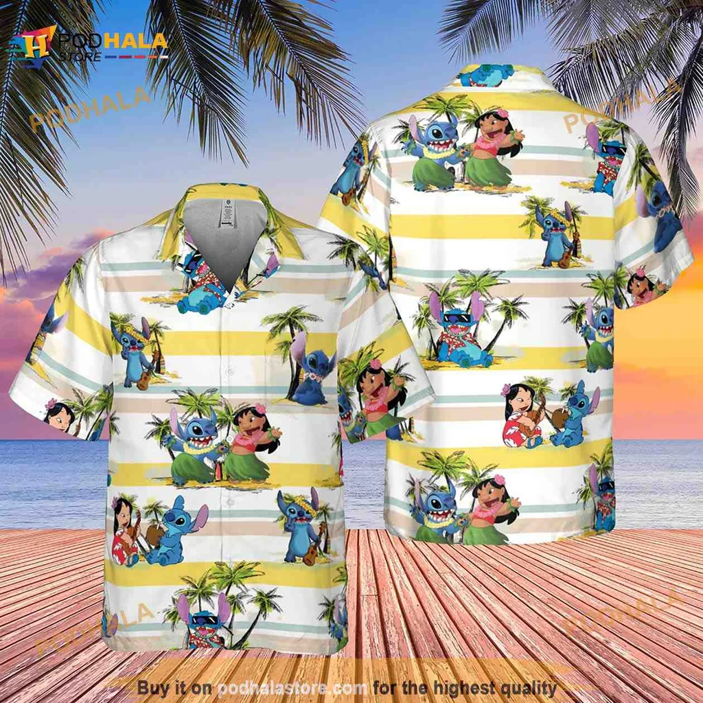 Lilo And Stitch Hawaiian Shirt, Colorful Disney Aloha Design
