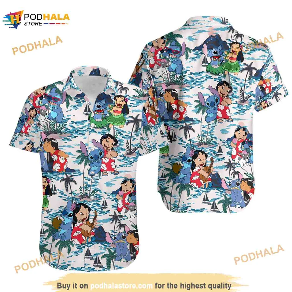 Lilo And Stitch Hawaiian Shirt With Tropical Design And Fun Characters
