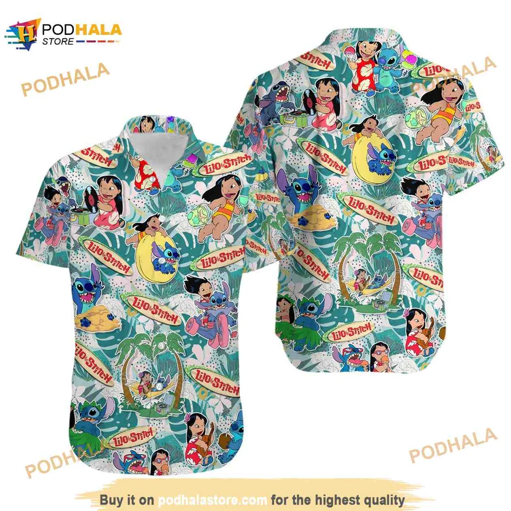 Lilo And Stitch Tropical Hawaiian Shirt, Colorful Disney Summer Print