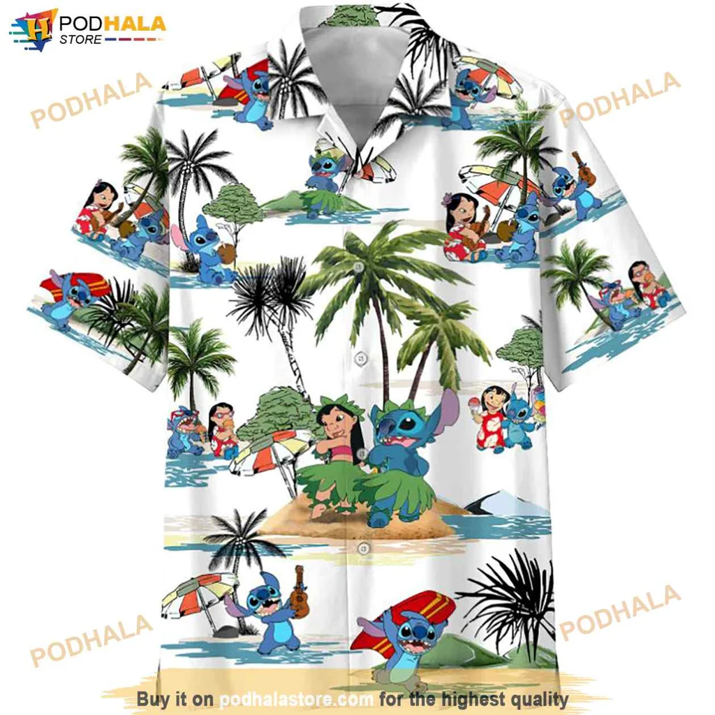 Lilo And Stitch Tropical Shirt, Vibrant Disney Design For Beach Lovers