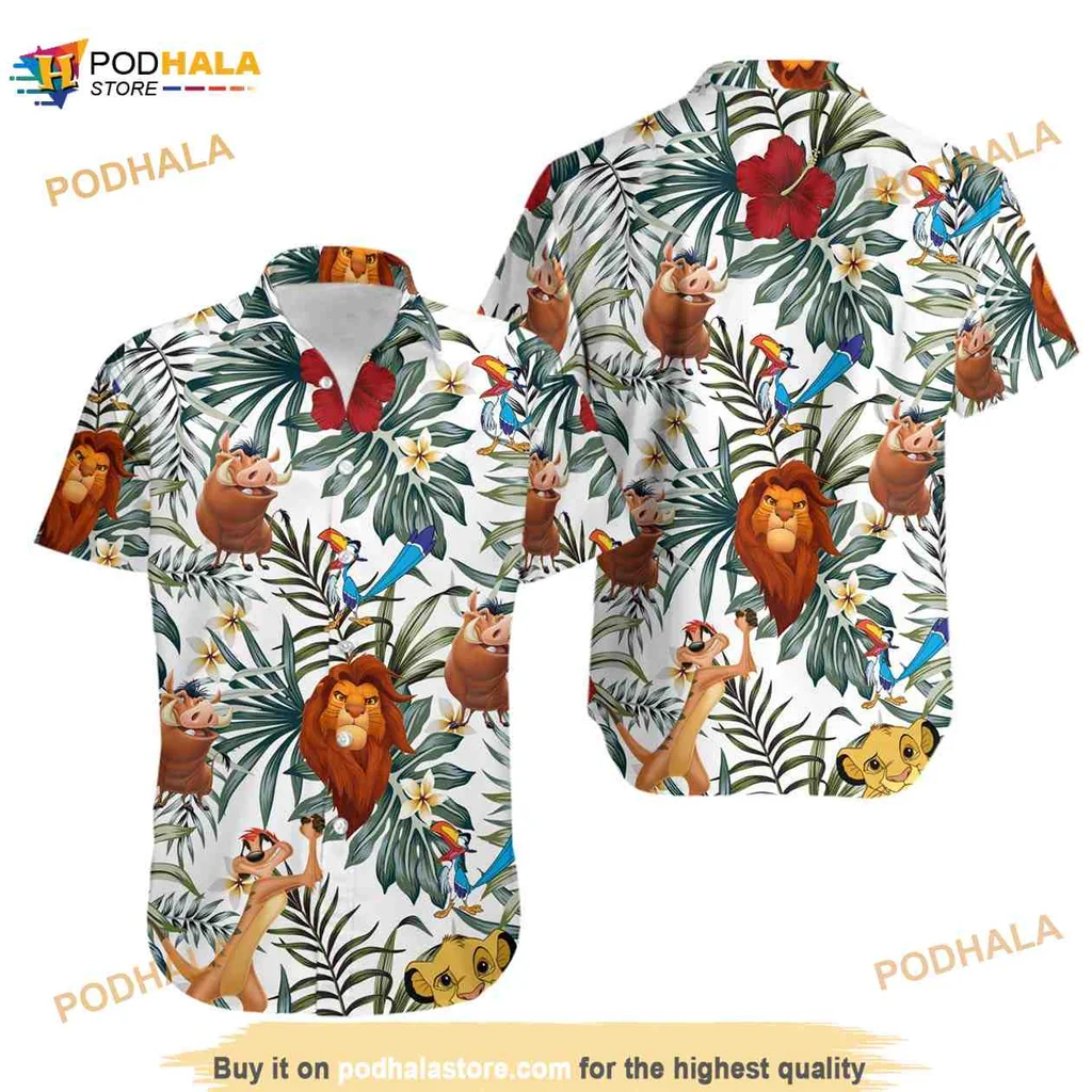 Lion King Disney Aloha Shirt Featuring Simba Timon And Pumbaa