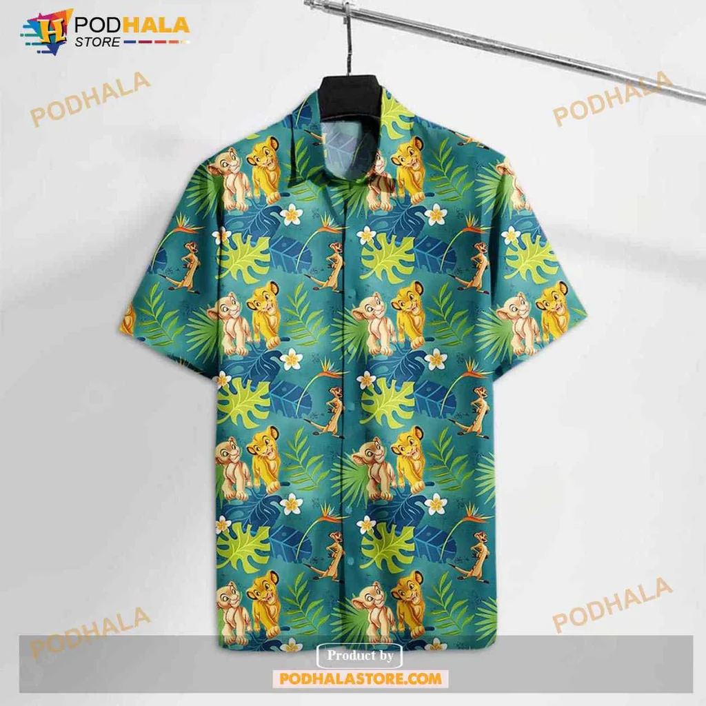 Lion King Tropical Hawaiian Shirt Featuring Simba, Nala, And Timon