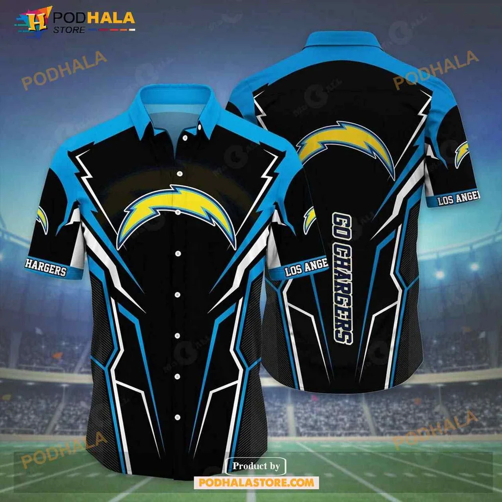 Los Angeles Chargers Hawaiian Shirt Featuring Bold Go Chargers Design