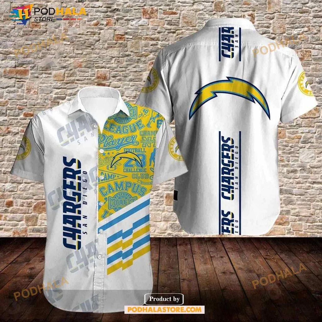Los Angeles Chargers Hawaiian Shirt Featuring Bold Team Graphics