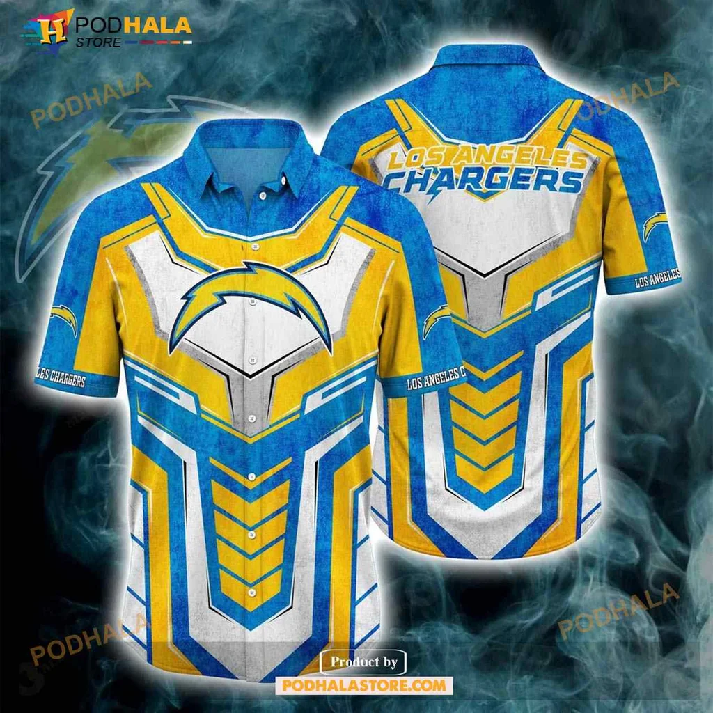 Los Angeles Chargers Hawaiian Shirt With Bold Lightning Bolt Design