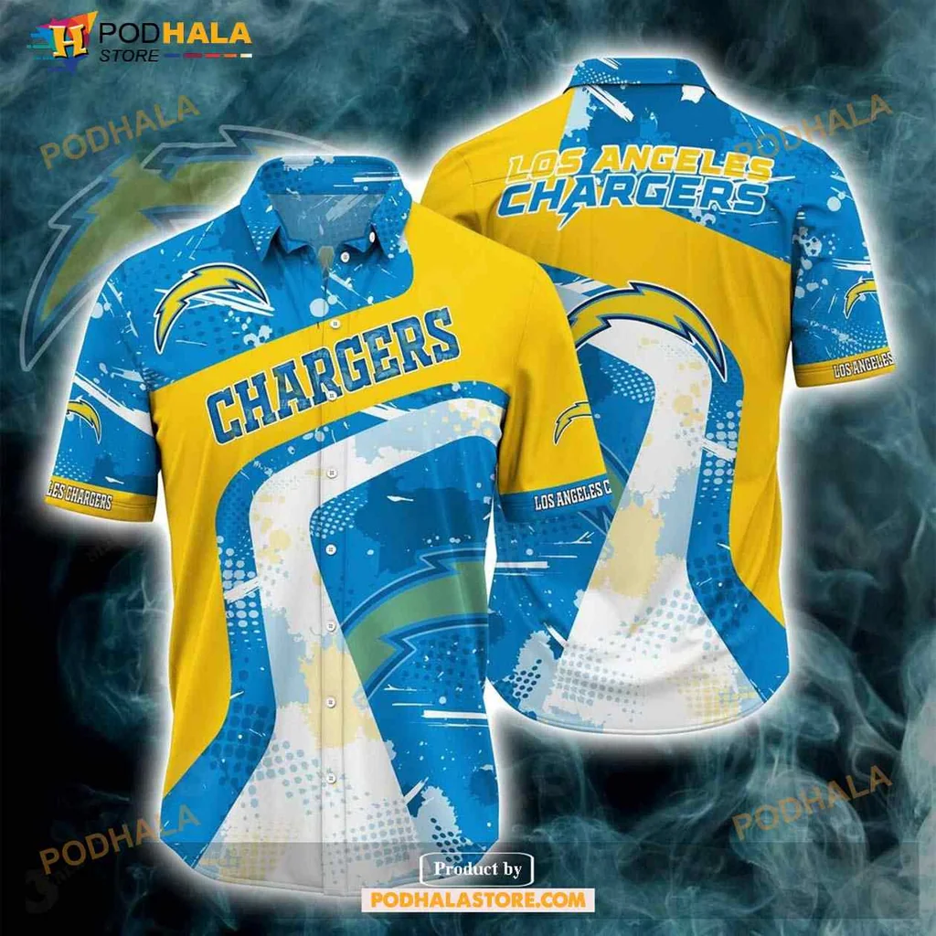 Los Angeles Chargers Hawaiian Shirt With Bold Team Logo And Colors