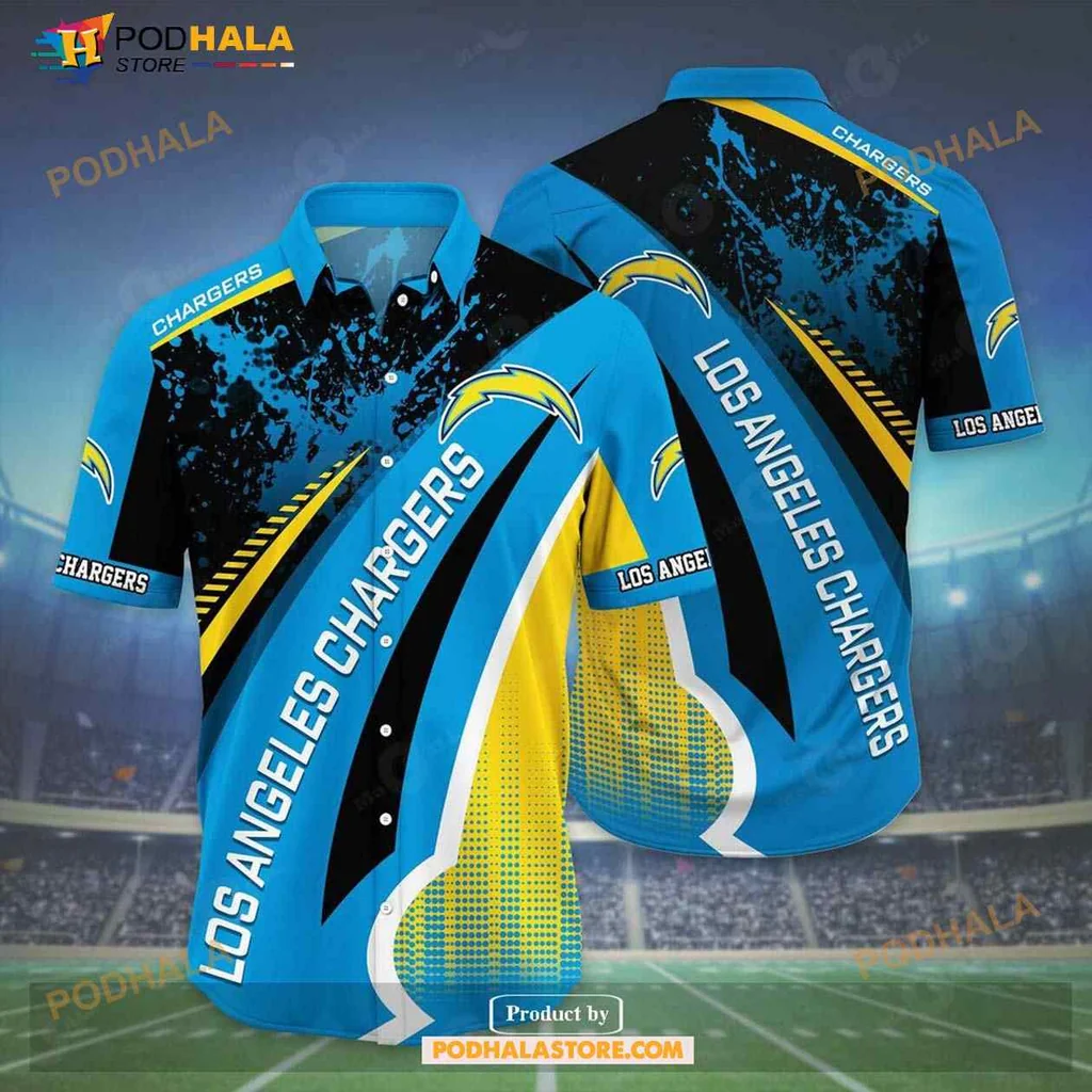 Los Angeles Chargers Hawaiian Shirt With Vibrant Team Design