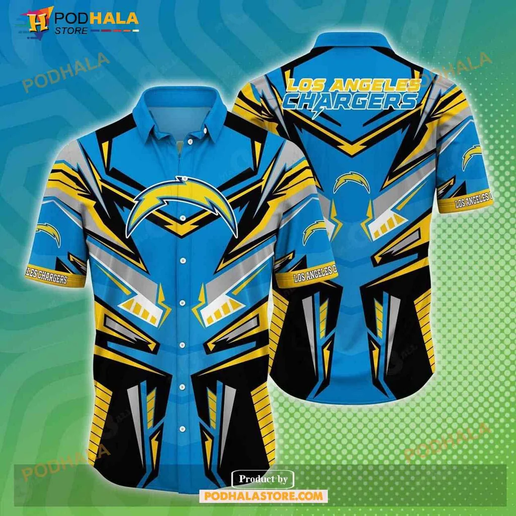 Los Angeles Chargers Summer Aloha Shirt With Bold Team Design