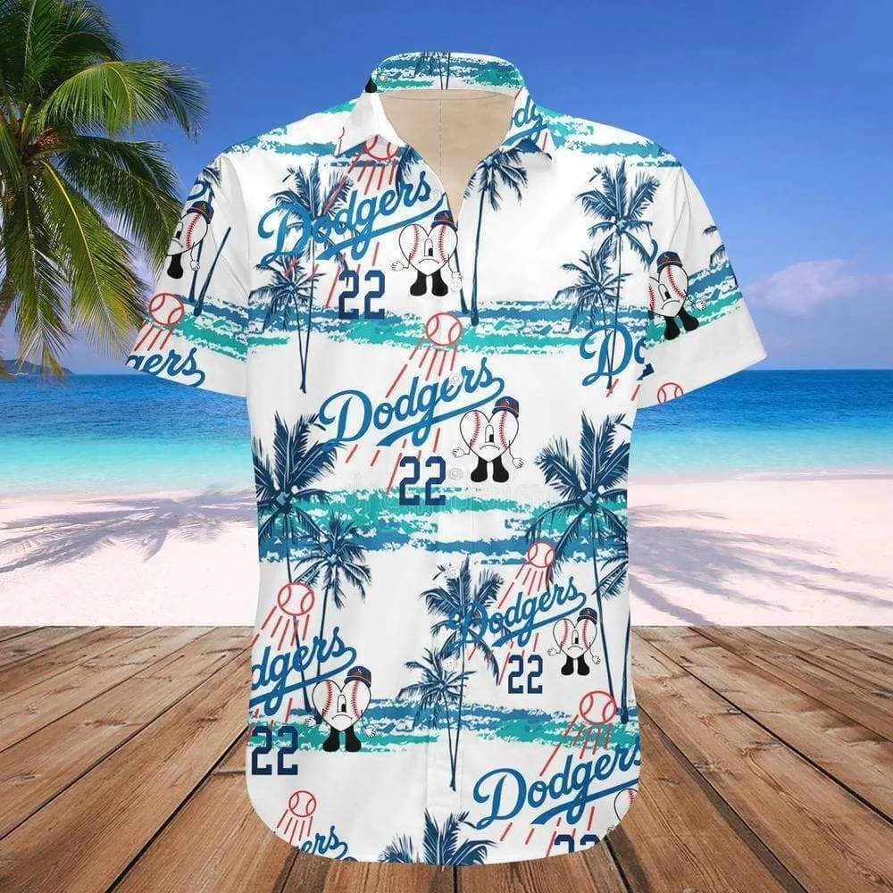 Los Angeles Dodgers Aloha Shirt With Tropical Beach Design
