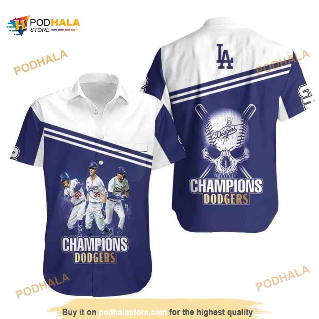 Los Angeles Dodgers Champions Aloha Shirt, Perfect For Baseball Fans