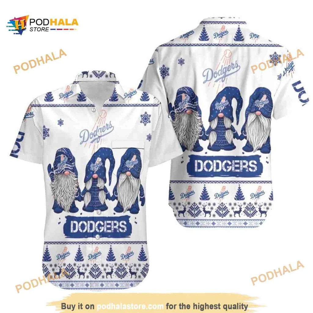 Los Angeles Dodgers Gnome Hawaiian Shirt, Funny Christmas Apparel For Fans