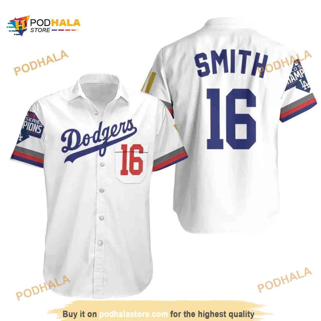 Los Angeles Dodgers Hawaiian Shirt With Bold 16 Design For Fans