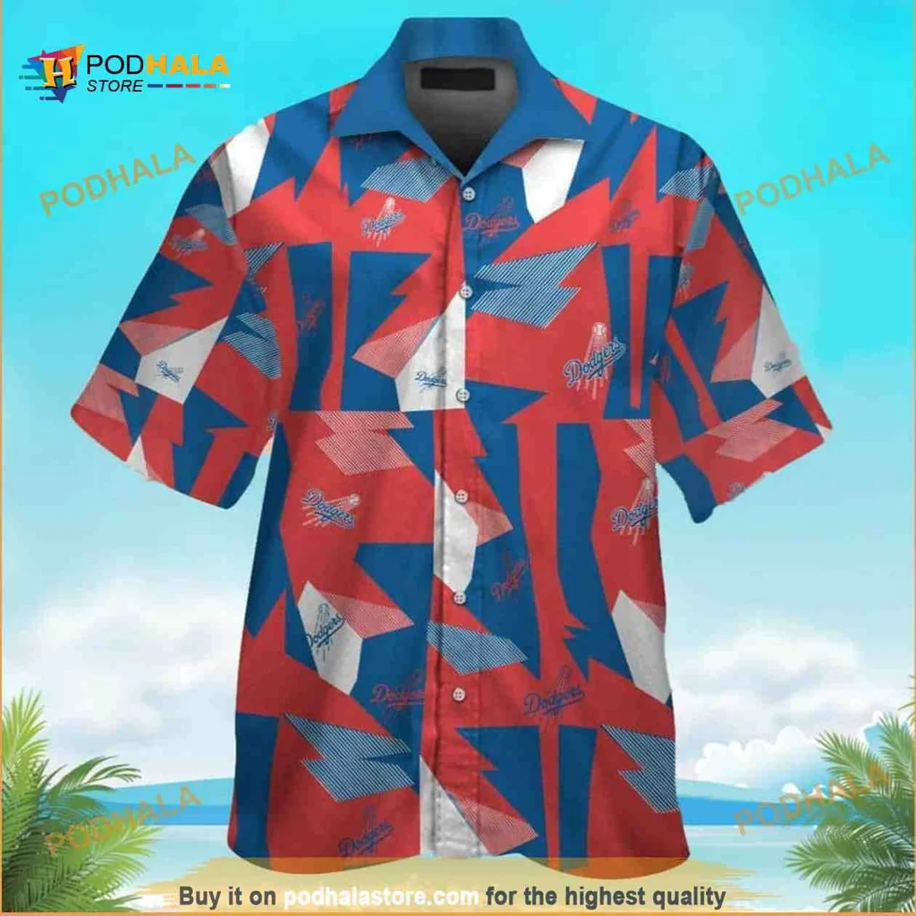 Los Angeles Dodgers Hawaiian Shirt With Bold Abstract Design