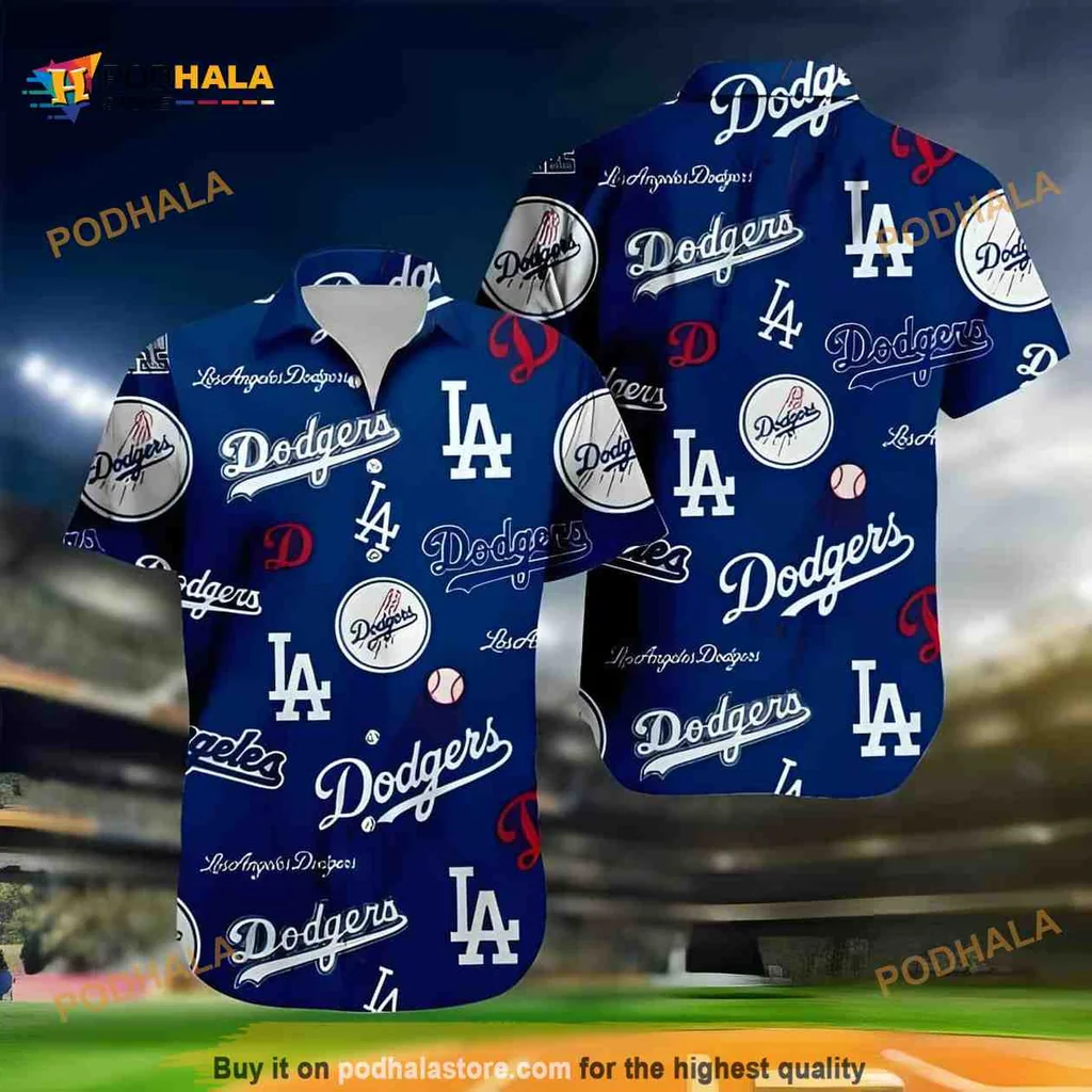 Los Angeles Dodgers Hawaiian Shirt With Bold Team Logos
