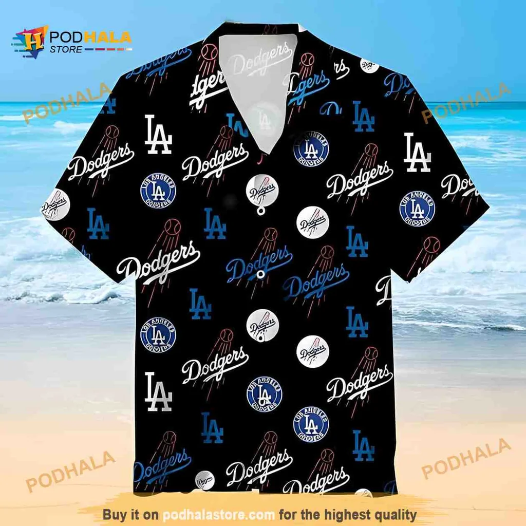 Los Angeles Dodgers Hawaiian Shirt With Bold Team Logos