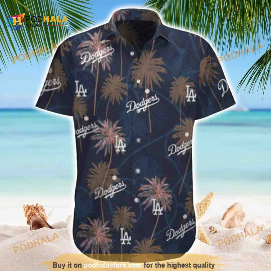 Los Angeles Dodgers Hawaiian Shirt With Palm Trees Pattern