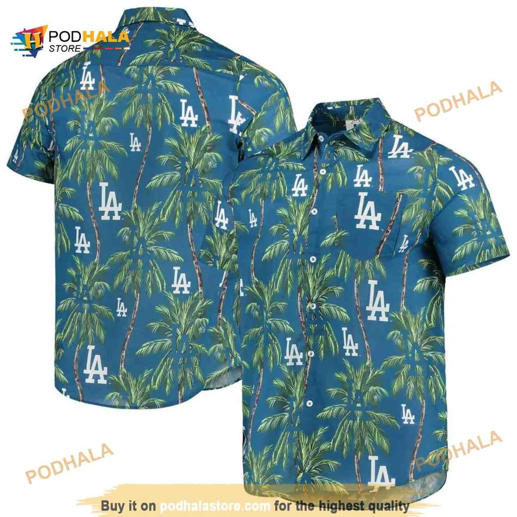Los Angeles Dodgers Hawaiian Shirt With Palm Trees Pattern
