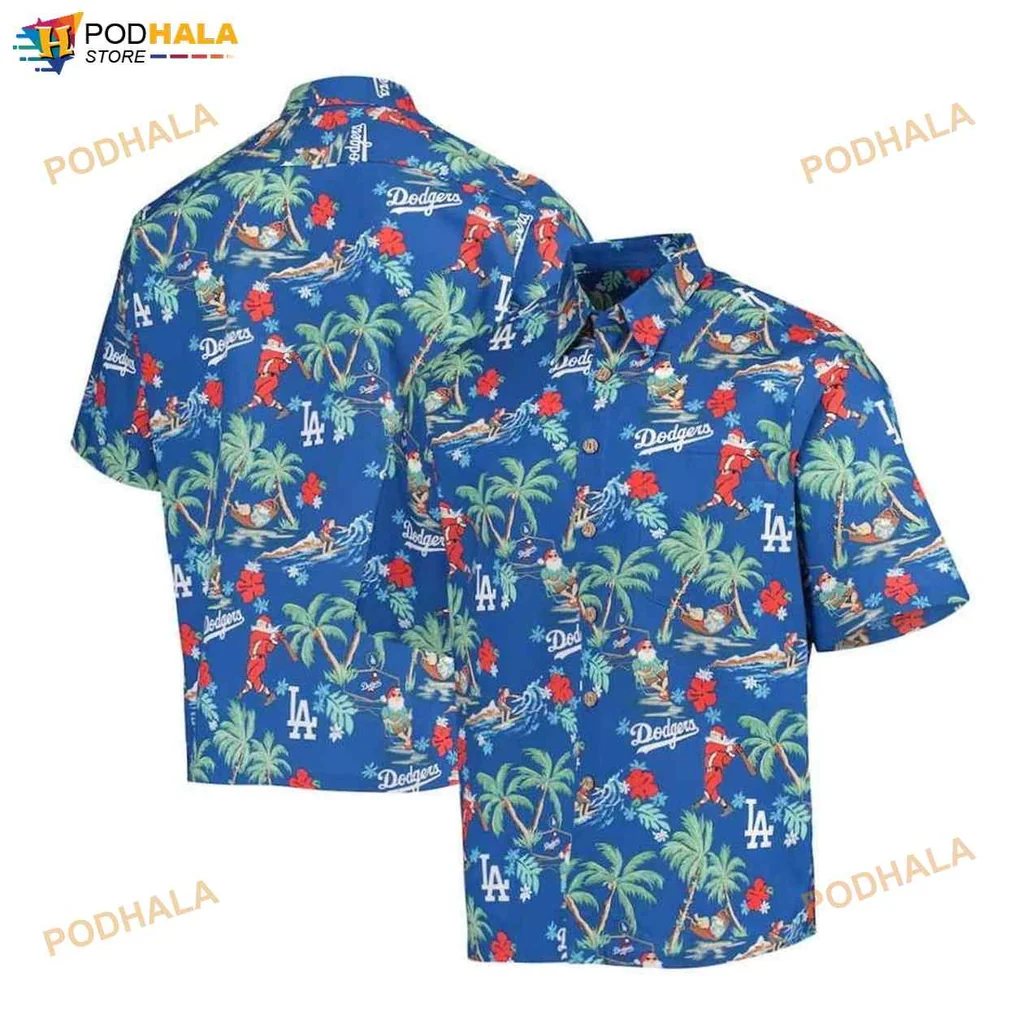Los Angeles Dodgers Hawaiian Shirt With Tropical Beach Design