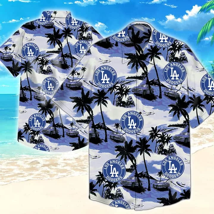 Los Angeles Dodgers Hawaiian Shirt With Tropical Print For Baseball Fans